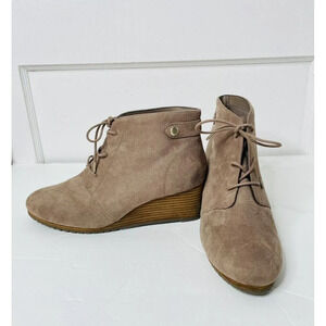 Dr. Scholl's Conquer Taupe Grey Wedge Ankle Boot Women's Sz 9.5M Be Energized